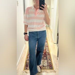 Vintage Pink and Cream Bold Spirit Polo Tee